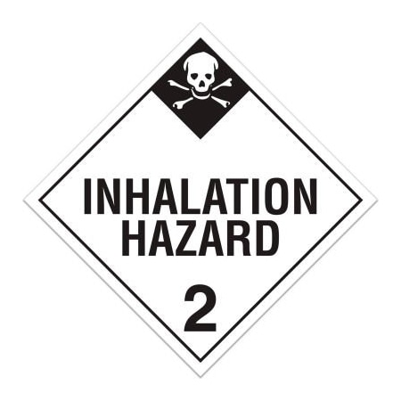 Top Tape And  Label. INCOM Class 2.3 Inhalation Hazard Adhesive Vinyl Placard - 100/Pkg TA230PS